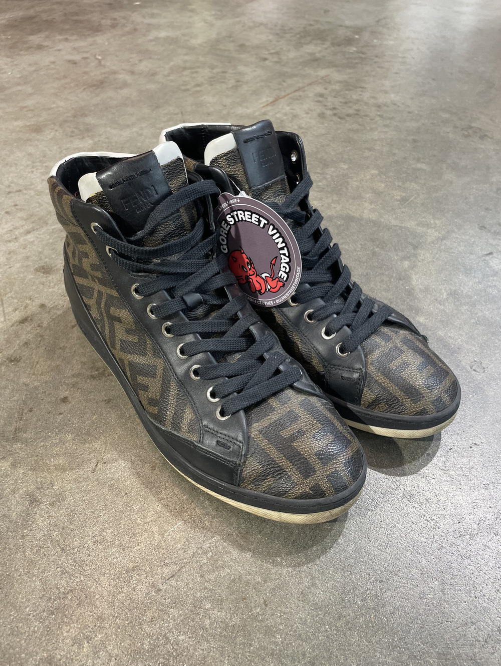 Fendi Monogram hightops Size 8 (Replaced Laces)